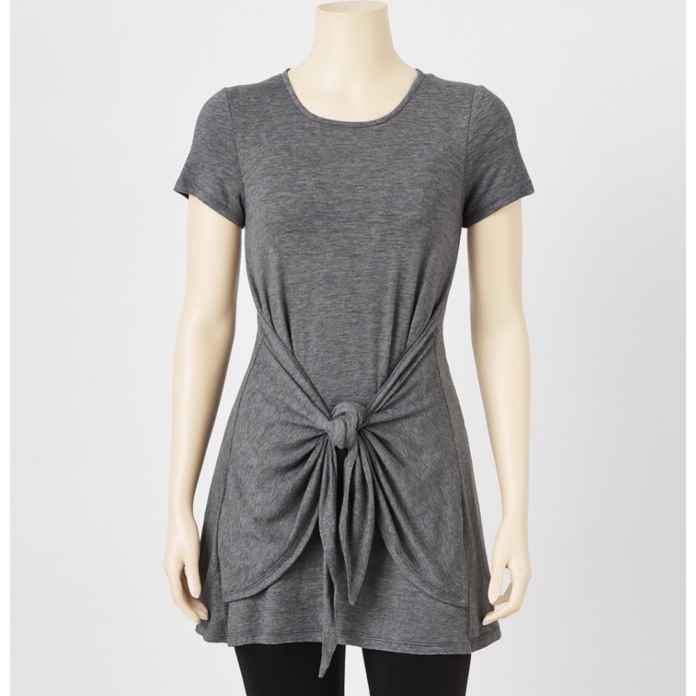 Anthro‎ Dolan Left Coast Collection Tie Front Dress Women XS Gray Striped Casual